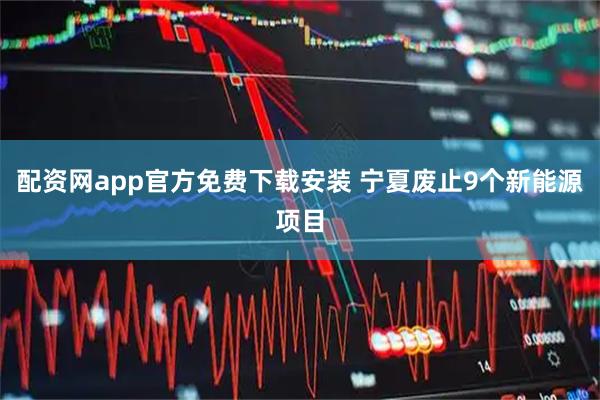 配资网app官方免费下载安装 宁夏废止9个新能源项目